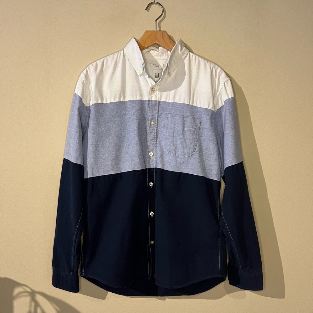 2017 Gap “Test Product” Colorblock Long Sleeve Button Down Oxford